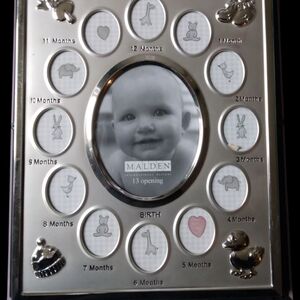 Malden Silver Baby Frame with Animal Accents